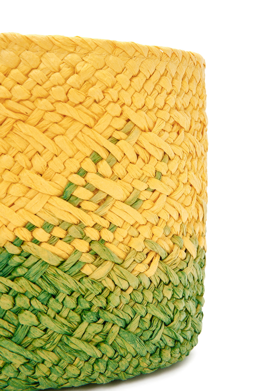 Women's Yellow Green Long Strap Straw Crossbody Bag