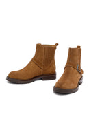 Woman Mink Suede Leather Chelsea Boots | Derimod