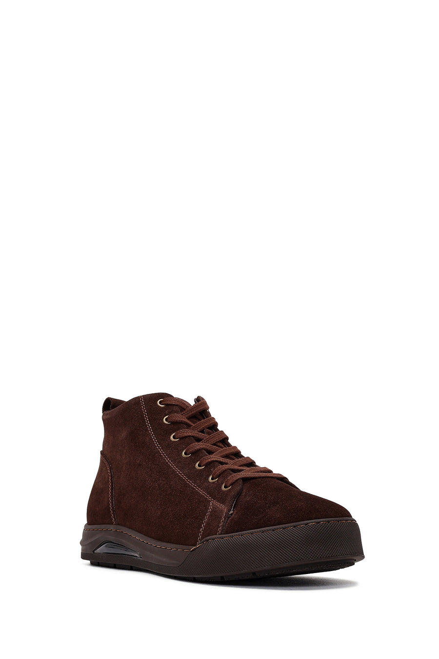 Men's Brown Suede Leather Boots with Zipper