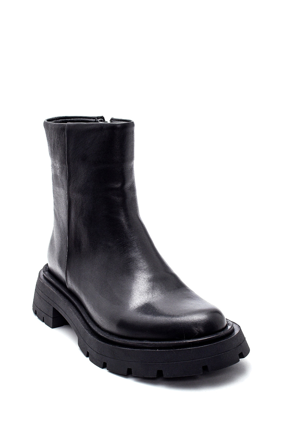 Women's Leather Matte Zipper Boots