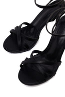 Woman Black Ankle-Buckle Thin-Heeled Sandal | Derimod