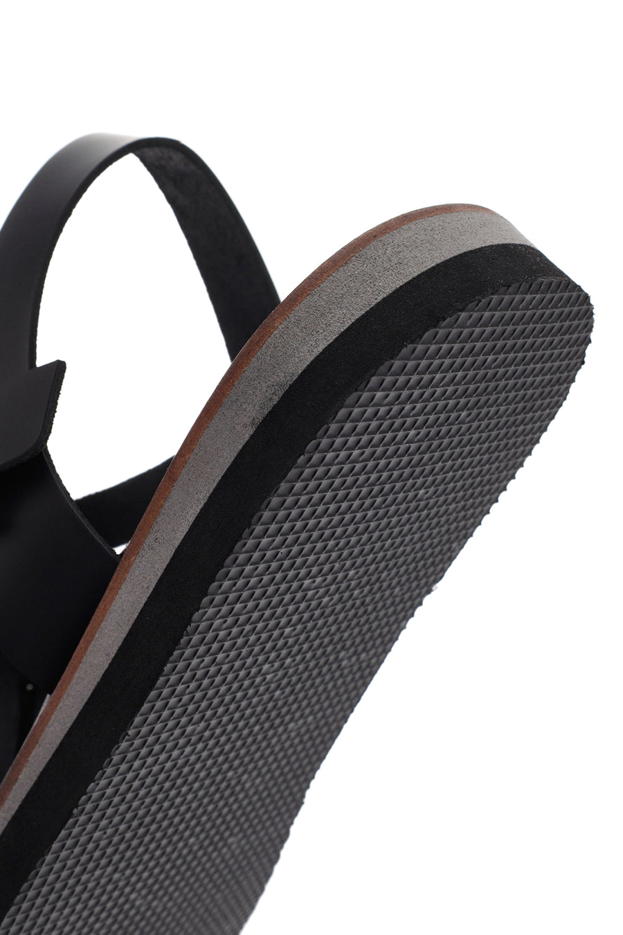 Kadın Siyah Bilekten Bantlı Deri Comfort Sandalet