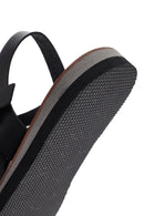 Women's Black Ankle Strap Leather Sandals | Derimod