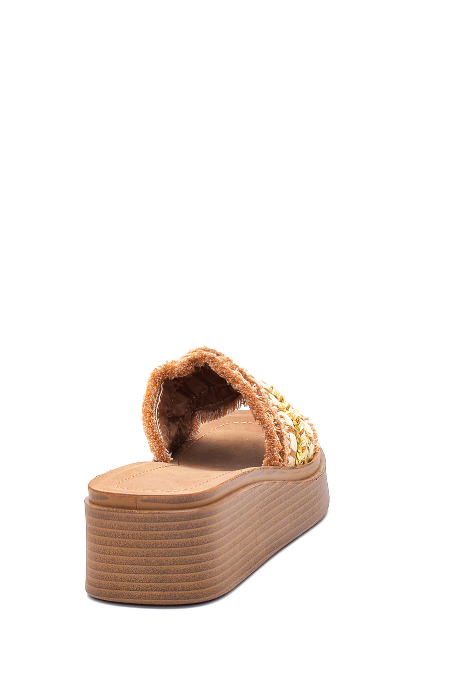 Women's Tan Thick Soled Slippers