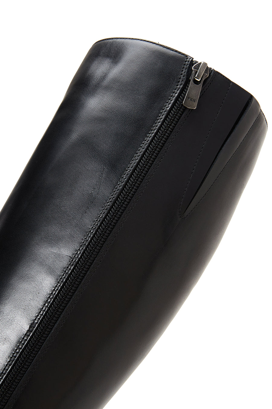 Women's Black Leather High Heel Boots