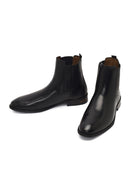 Male Black Leather Chelsea Boots | Derimod