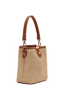 Women's Beige Long Strap Straw Crossbody Bag | Derimod