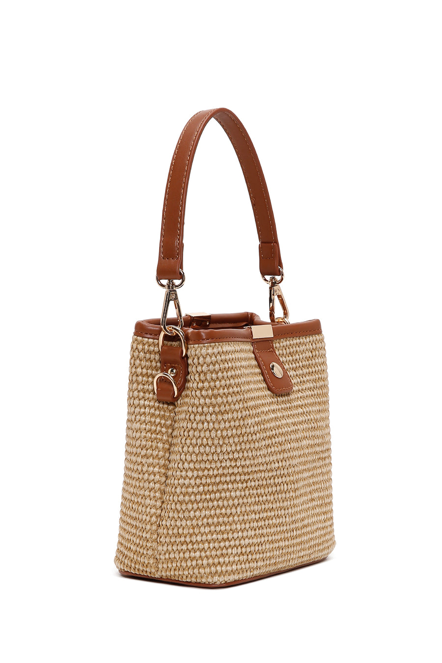 Women's Beige Long Strap Straw Crossbody Bag
