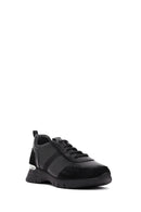 Kadın Siyah Bağcıklı Deri Sneaker | Derimod