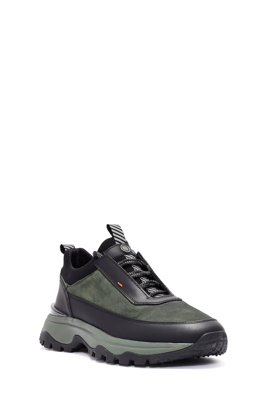 Men's Green Lace-Up Nubuck Leather Sneaker