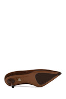 Women's Brown Thin Heeled Suede Leather Stiletto | Derimod