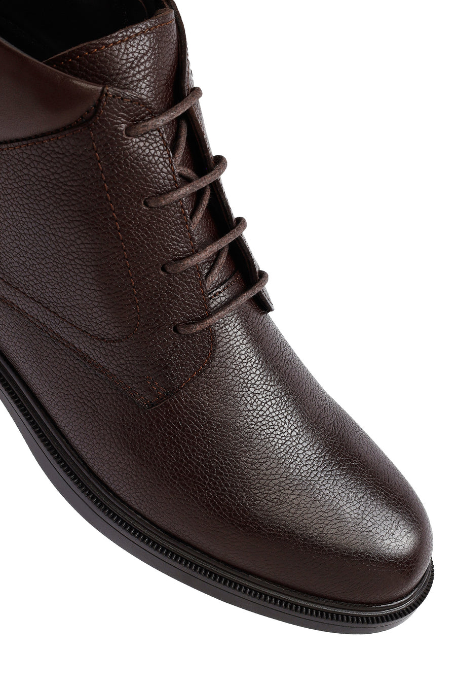 Men's Brown Zippered Leather Boat