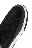 Erkek Siyah Bağcıklı Kalın Tabanlı Süet Deri Sneaker | Derimod