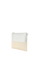 Woman Beige Long Chain Strap Wicker Clutch Bag | Derimod