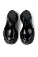 Camper Women's Black Bcn Thick Soled Leather Slippers | Derimod
