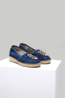 Blue Women's Espadrille with Owl | Derimod