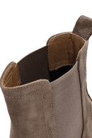 Woman Mink Chunky Heel Suede Leather Chelsea Boots | Derimod