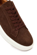 Men's Brown Suede Leather Sneaker | Derimod