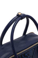 Woman Navy Long-Strap Printed Shoulder Bag | Derimod