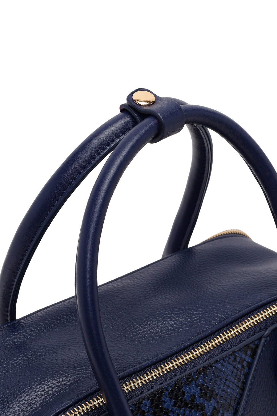 Woman Navy Long-Strap Printed Shoulder Bag