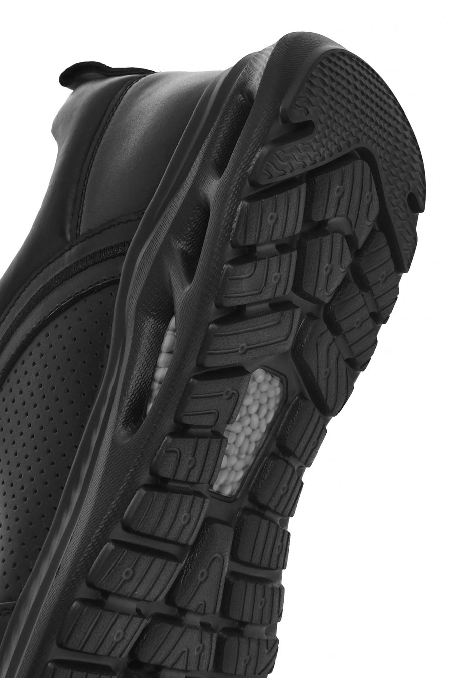 Men's Black Lace-up Leather Sneaker