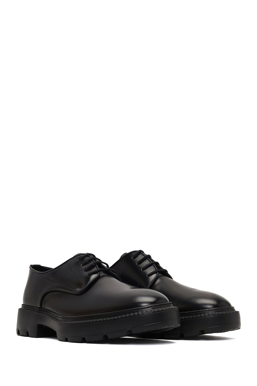 Men's Black Lace-up Leather Casual Shoes