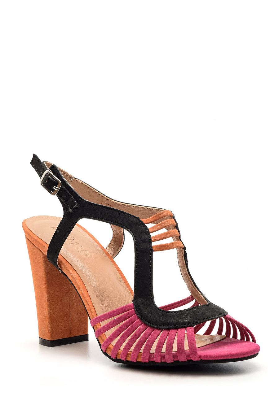 Women's Suede Colored Heeled Shoes