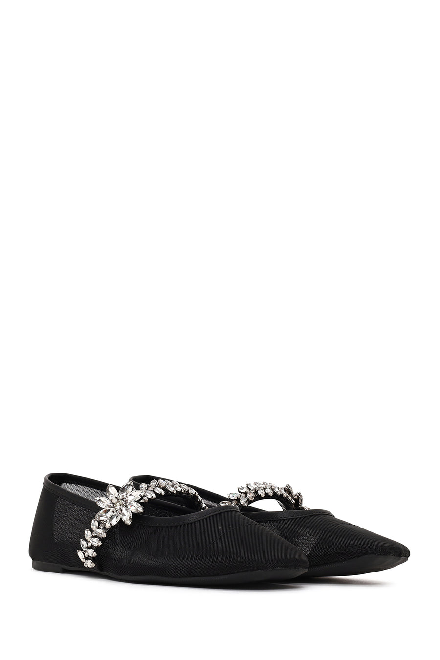 Woman Black Embellished Ballet Flat