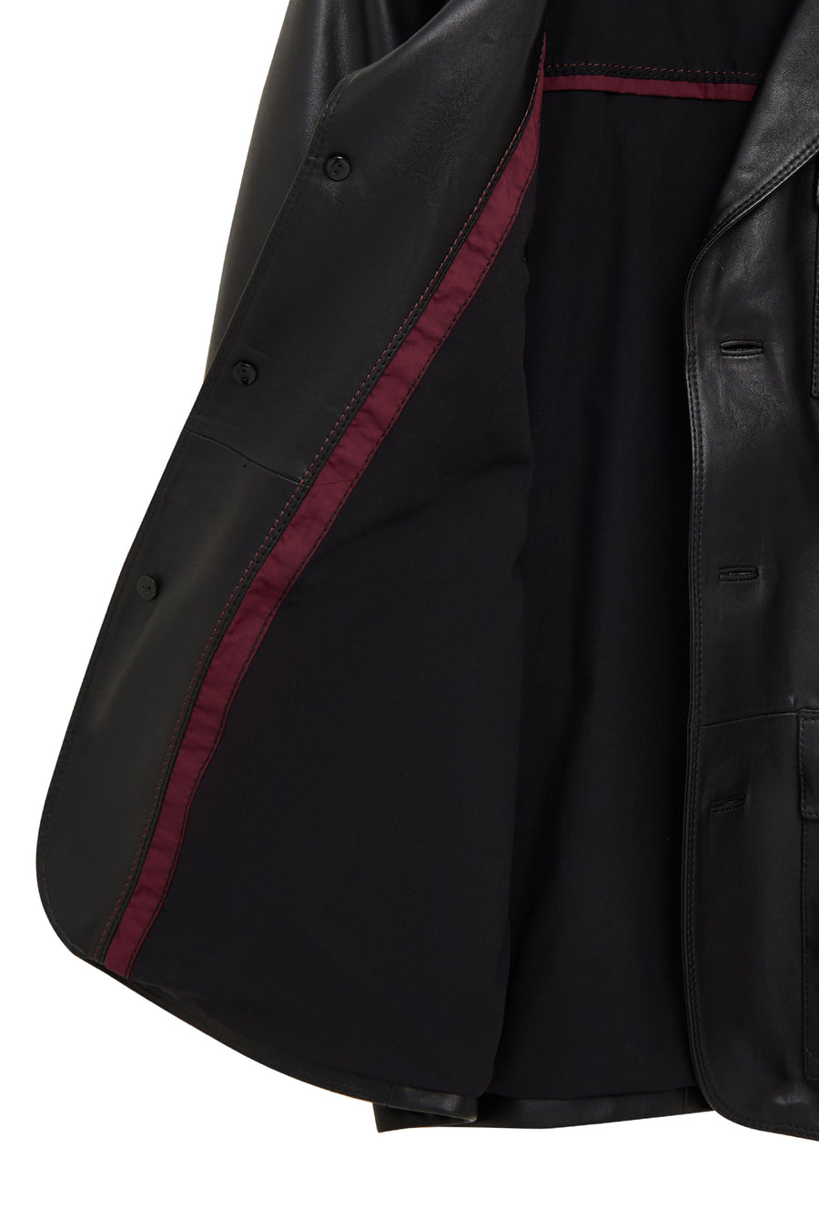 Kane Men's Black Buttoned Blazer Leather Jacket