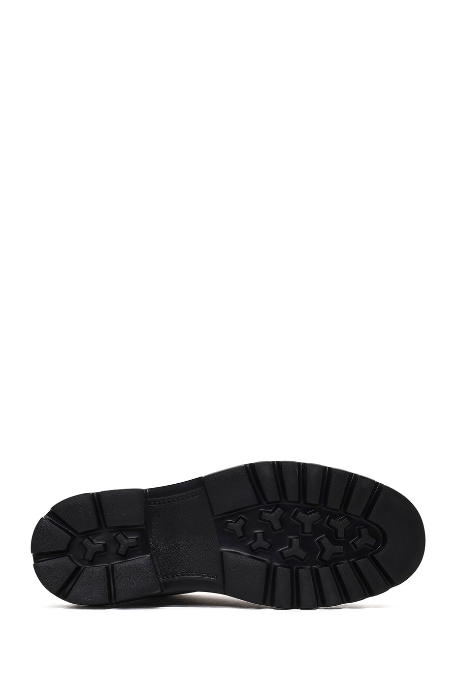 Men's Black Lace-Up Thick-Soled Leather Casual Boot