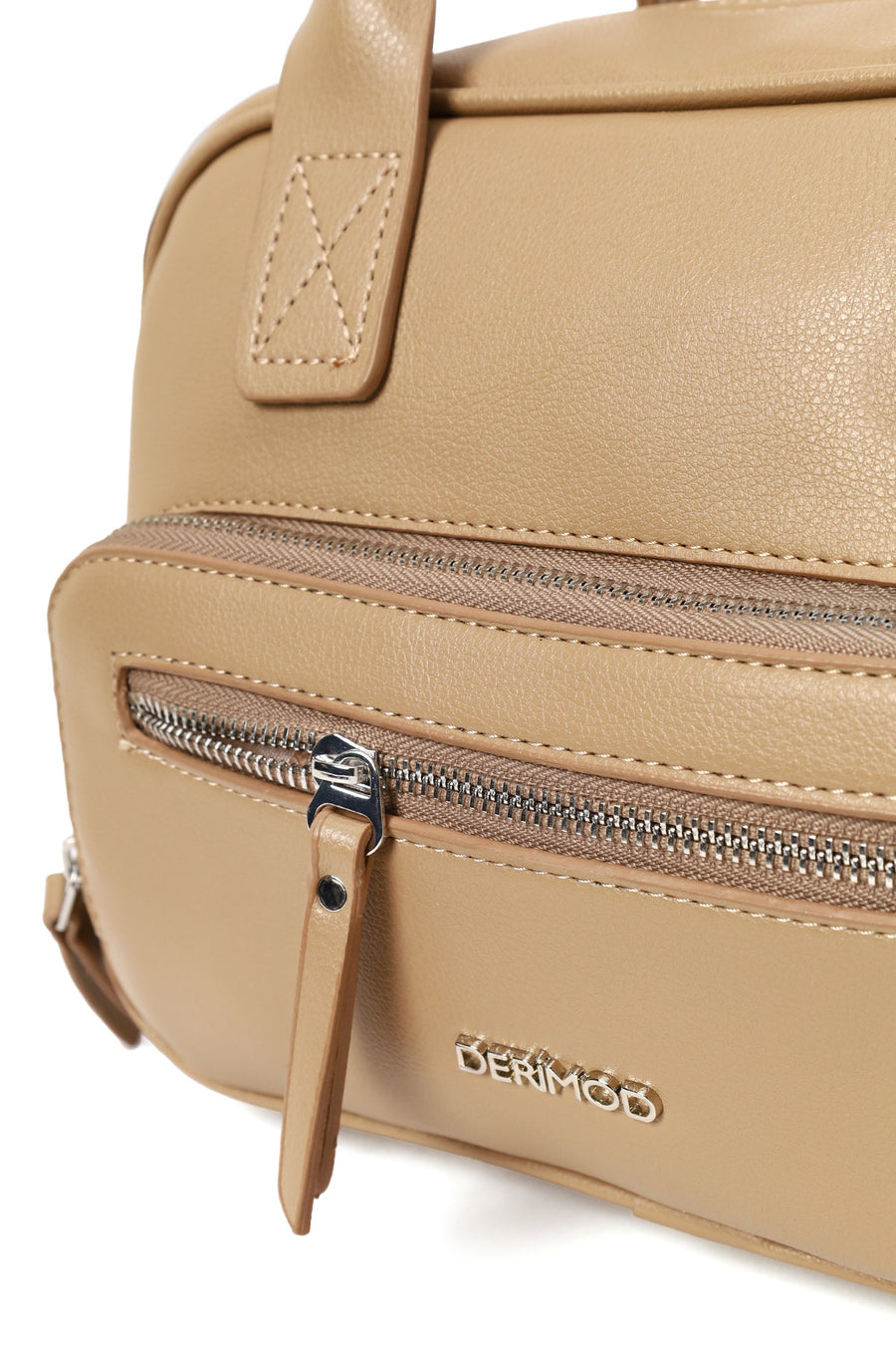 Woman Beige Long-Strap Shoulder Bag