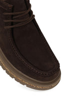 Male Brown Lace-up Thick-Soled Suede Casual Boots | Derimod