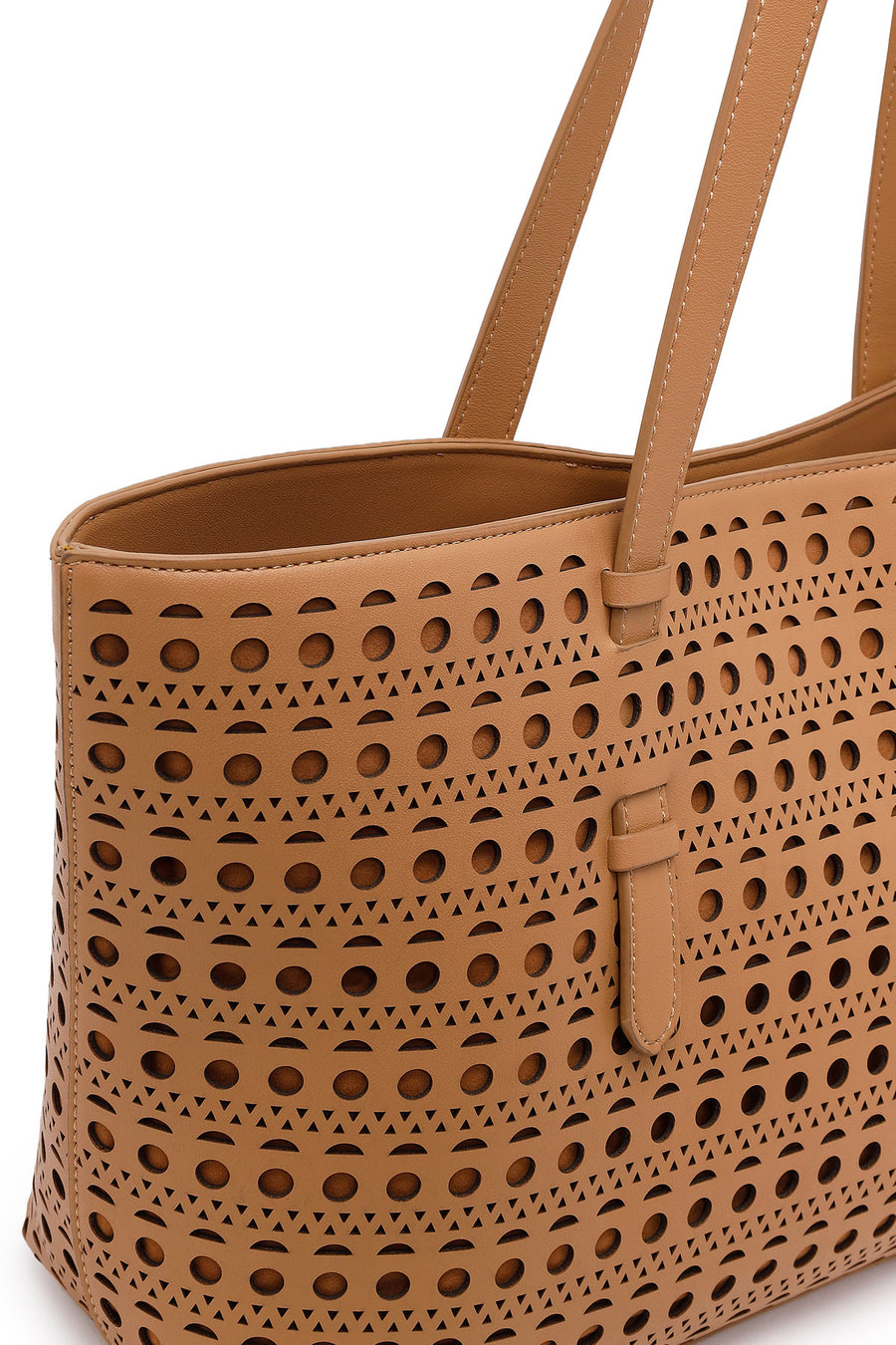 Woman Beige Patterned Shoulder Bag