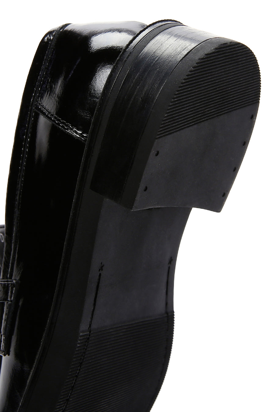 Women's Black Patent Leather Buckle Classic Loafer