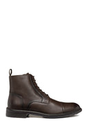 Geox Men's Brown Walk Pleasure Lace-Up Leather Combat Boots | Derimod