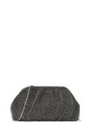 Women's Black Long Chain Strap Stone Cross Bag | Derimod