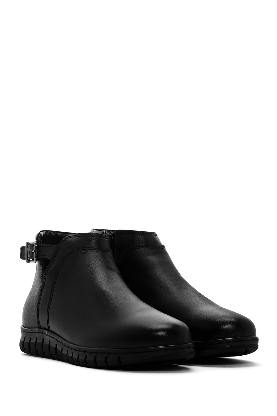 Women's Black Leather Comfort Boots