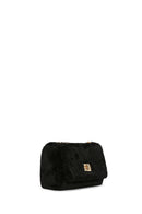 Women's Black Long Strap Plush Crossbody Bag | Derimod