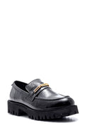 Women's Leather Patent Leather Buckle Loafer | Derimod
