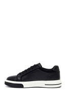 Male Black Lace-Up Thick-Soled Leather Sneaker | Derimod