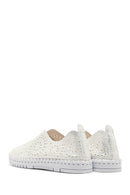 Woman White Fabric Comfort Shoes | Derimod