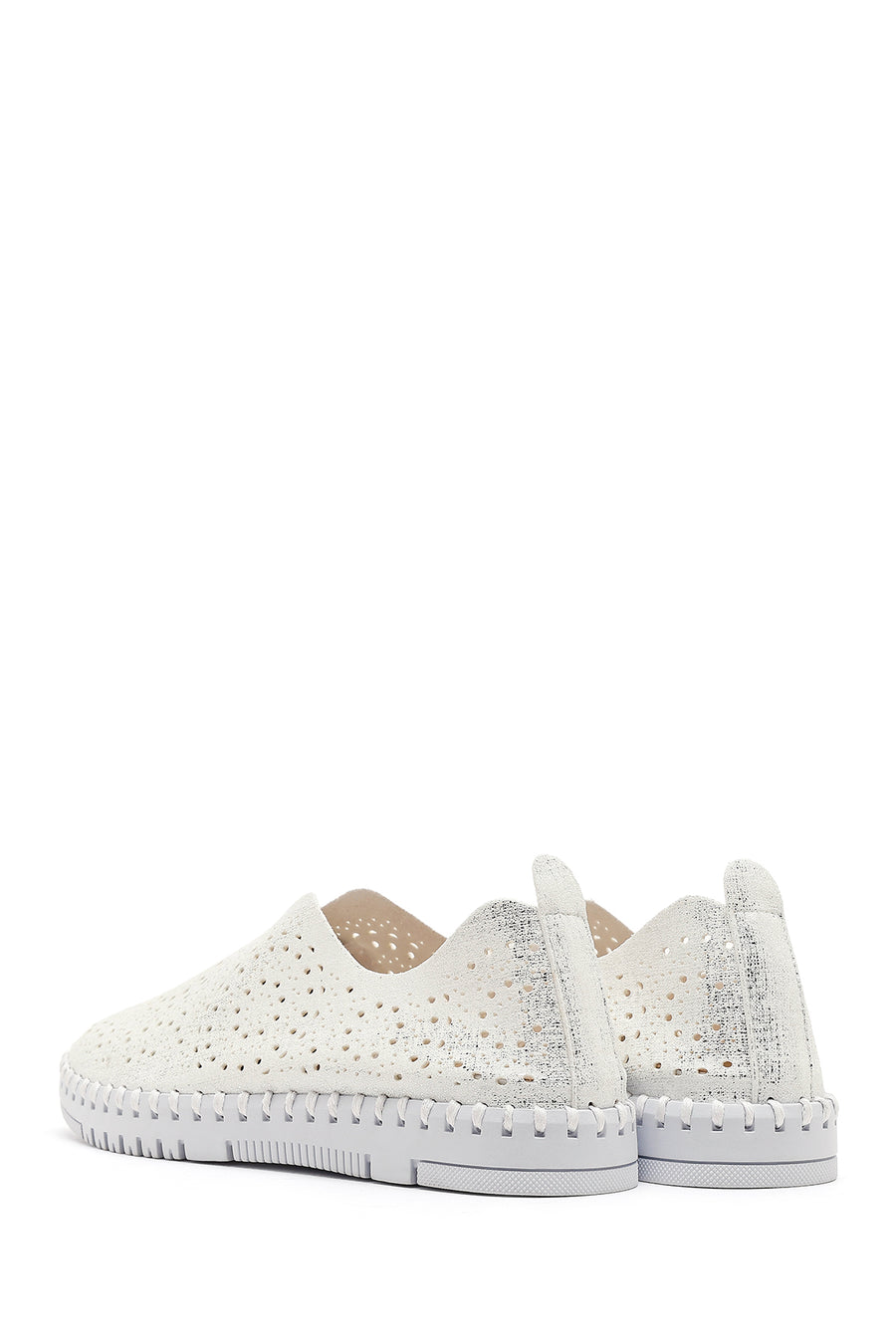 Woman White Fabric Comfort Shoes