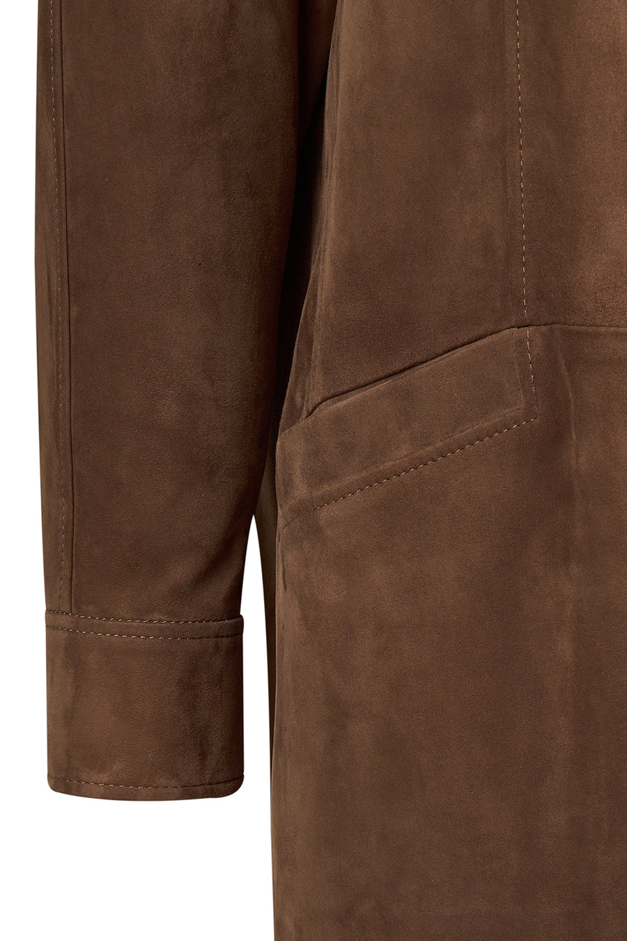 Madrid Woman Brown Long Suede Trench Coat