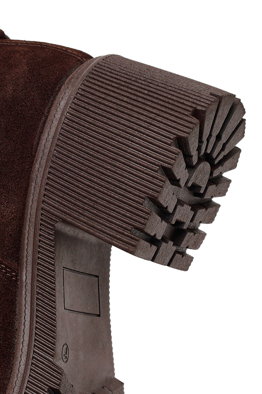 Woman Brown Zip Closure Chunky-Heeled Suede Leather Boots