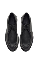 Male Black Lace-Up Thick-Soled Leather Casual Shoes | Derimod