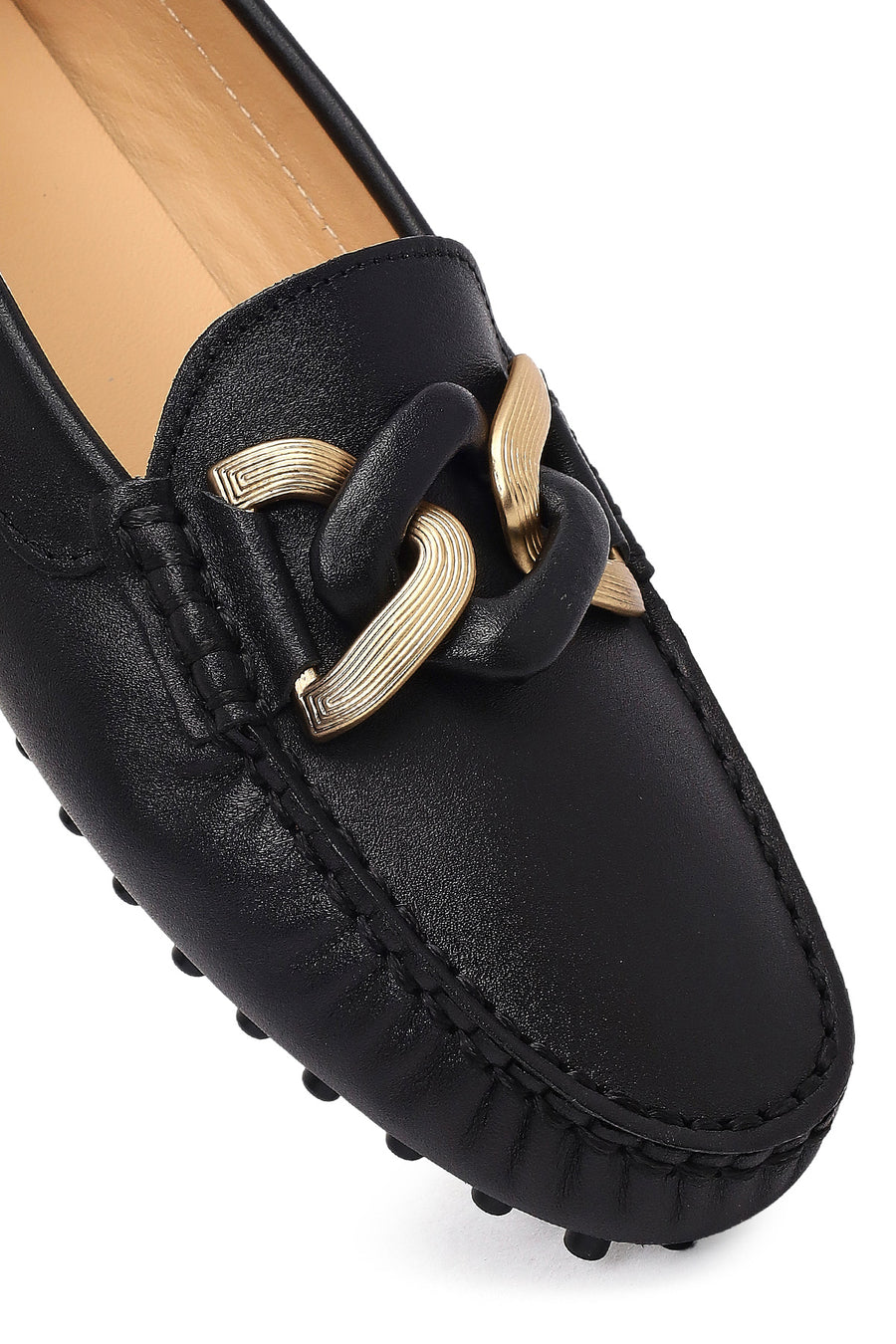 Women's Black Buckled Leather Loafer