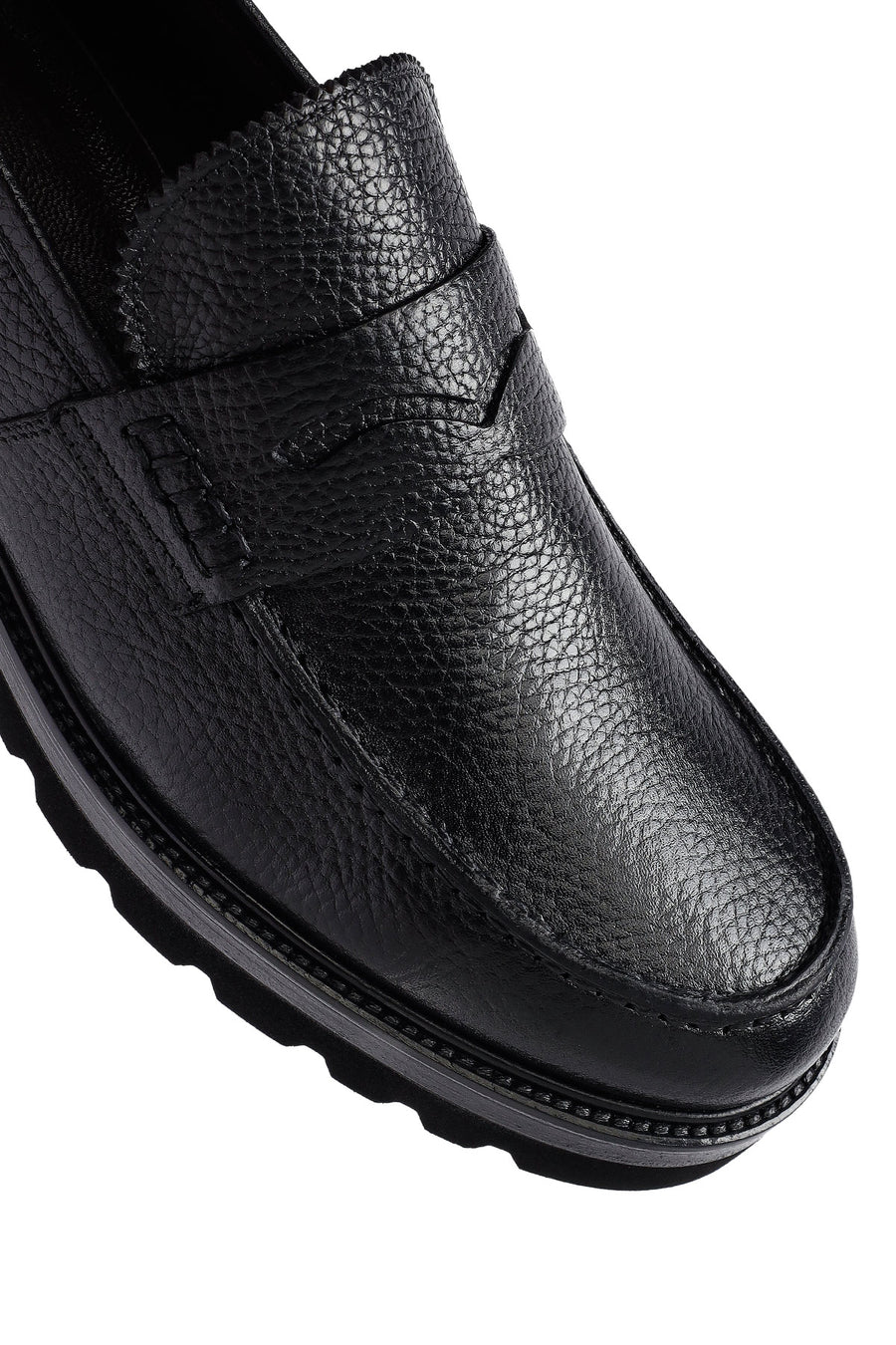 Male Black Leather Casual Loafers