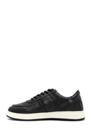 Erkek Siyah Bağcıklı Deri Sneaker | Derimod