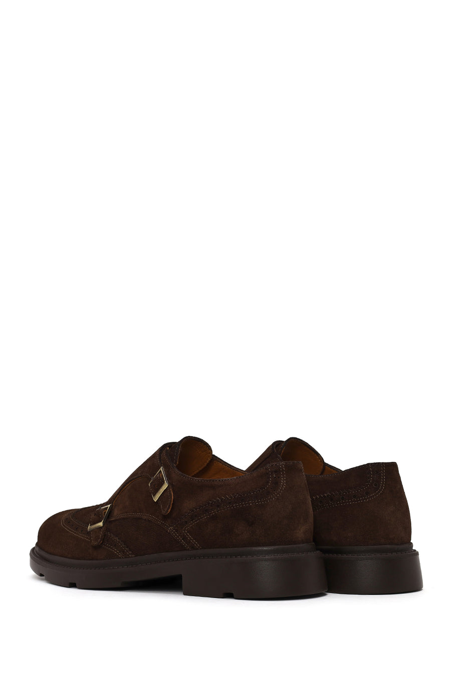 Male Brown Buckled Suede Casual Shoes