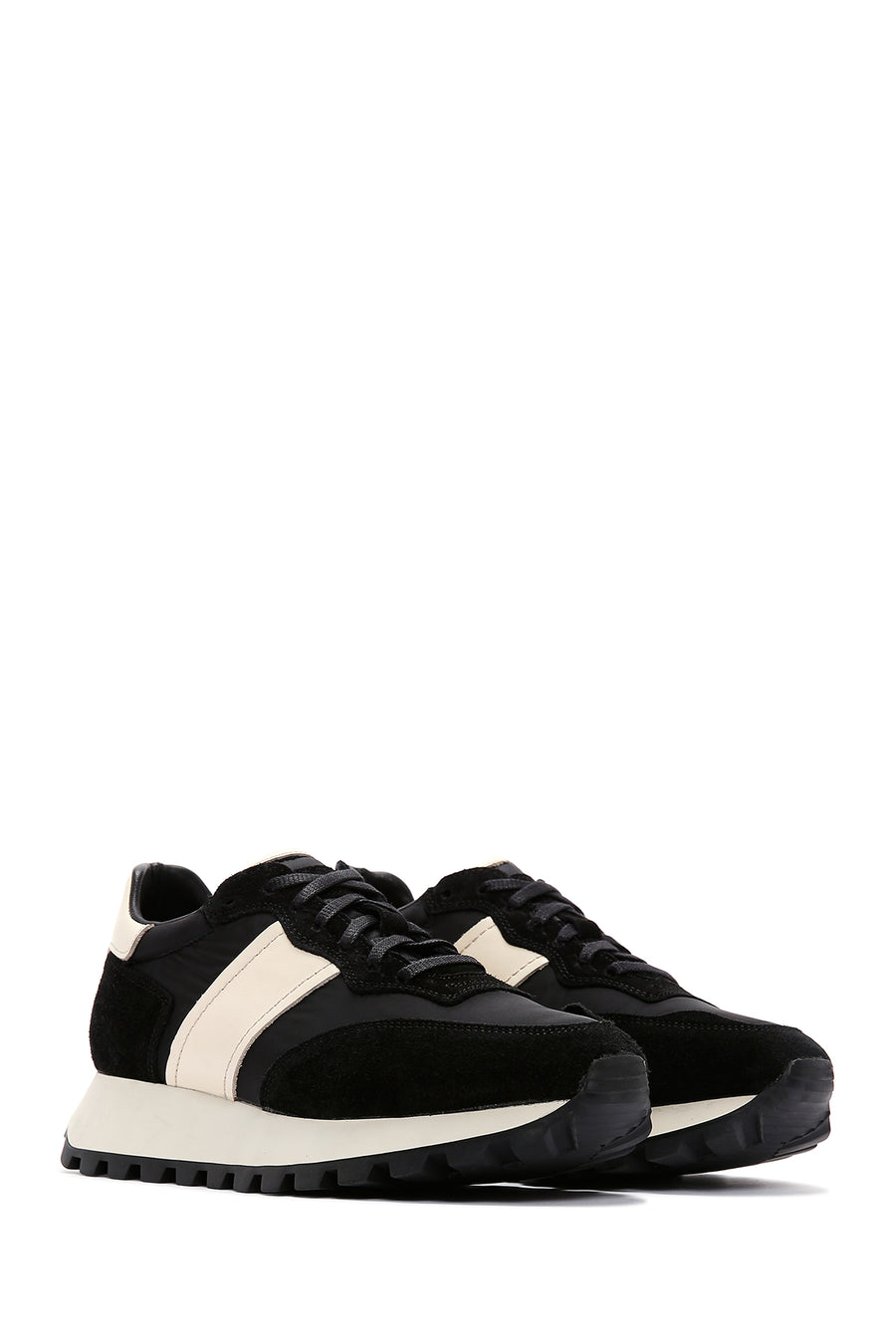 Men's Black Suede Leather Detailed Sneaker